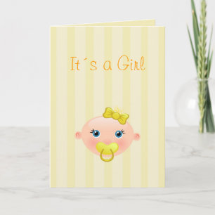 It's a Girl - Birth Announcement Greeting Card