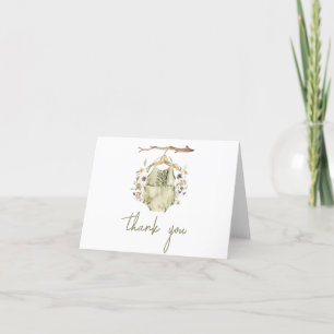 It's a Girl Boho Clothes Baby Shower Thank You Card
