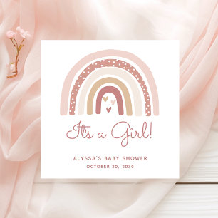 It's A Girl Boho Rainbow Baby Shower Napkin