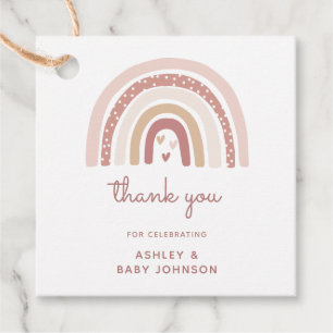 It's a Girl Boho Rainbow Baby Shower Thank You Favour Tags