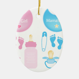 its a girl boy ceramic tree decoration