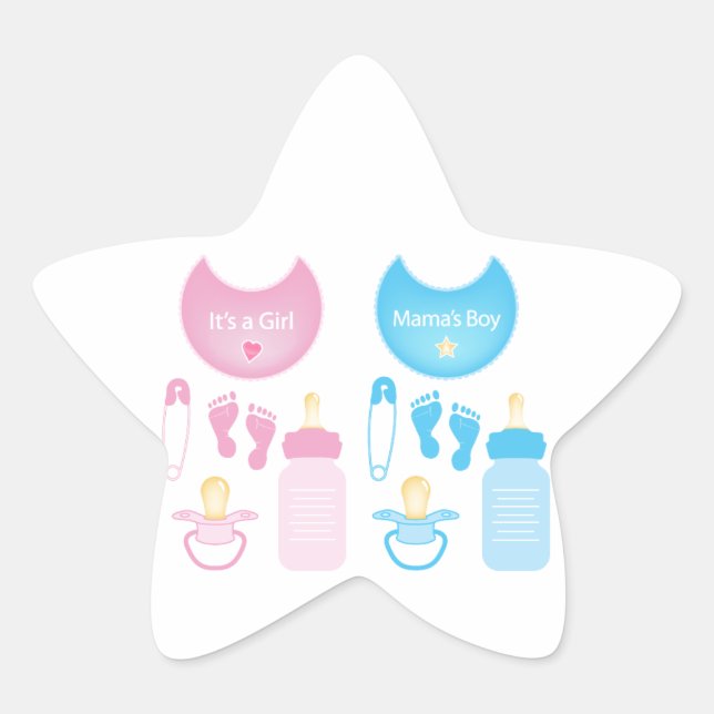 its a girl boy star sticker (Front)