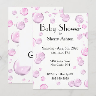 It's a Girl Bubble Pink Baby Shower Invitation