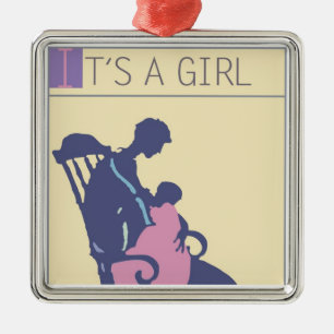 <It's a Girl> by Steve Collier Metal Tree Decoration