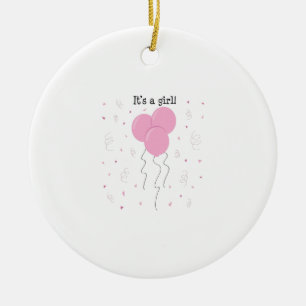 Its A Girl Ceramic Tree Decoration