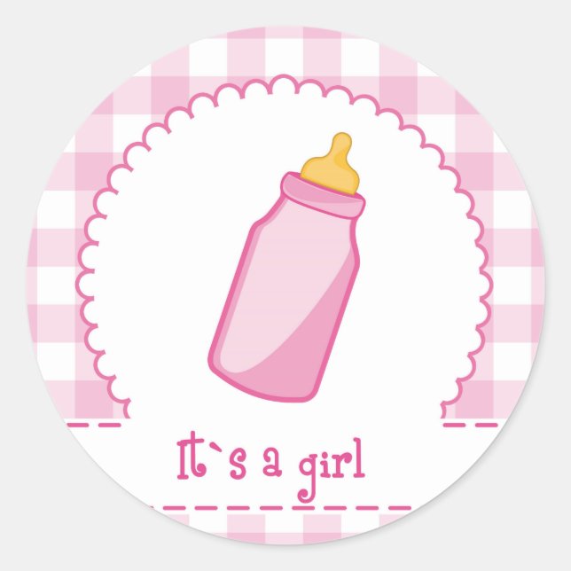 it's a girl classic round sticker (Front)