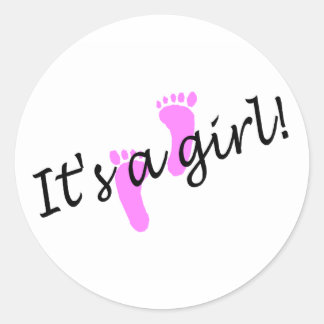 Its A Girl Classic Round Sticker