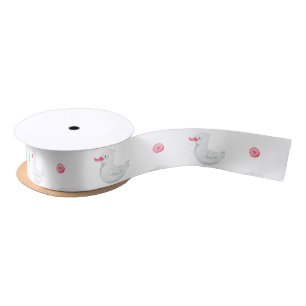 It's a Girl: Cute Duck Pattern Satin Ribbon