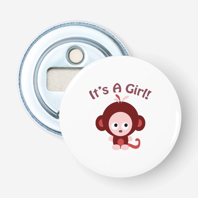 It's a girl! Cute Monkey Bottle Opener (Front)