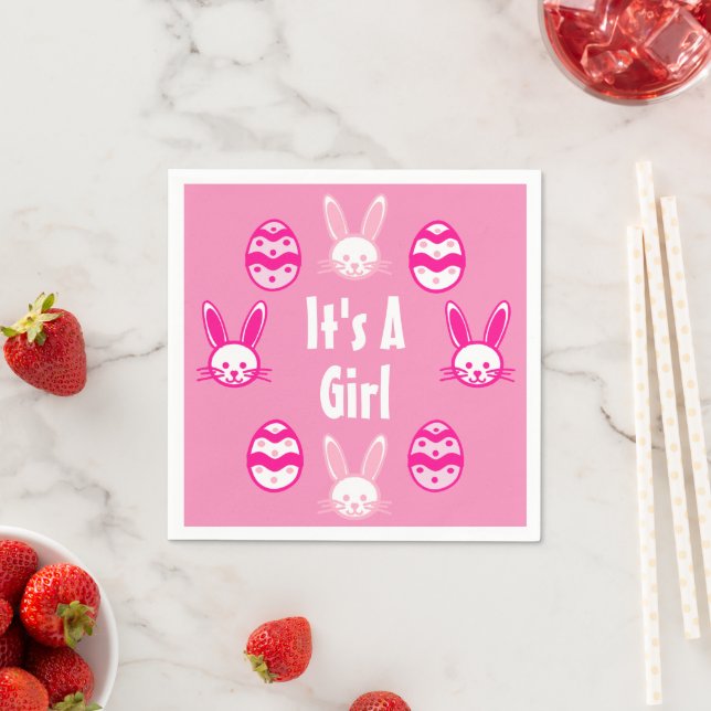 It's a Girl Easter Napkin (Insitu)