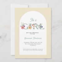 It's a Girl Floral Soft Yellow Baby Shower