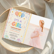 It's a Girl Fun Tropical Pool Baby Shower Photo
