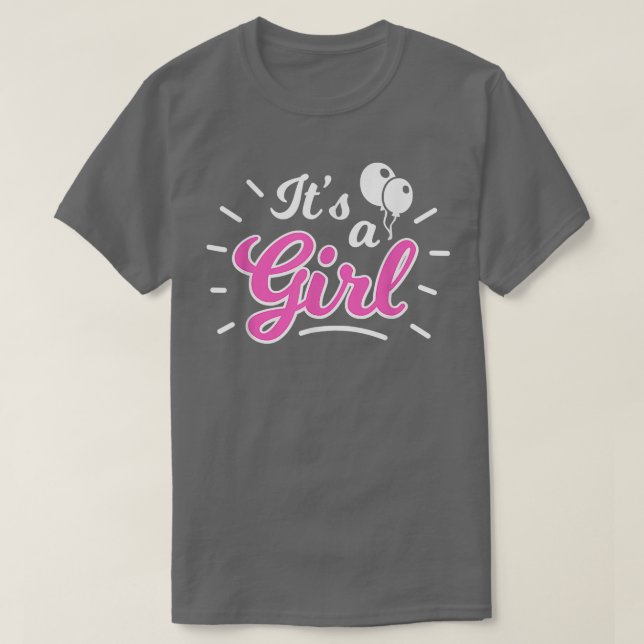 It's A Girl Gender Reveal Party Gifts Pink or Blue T-Shirt (Design Front)