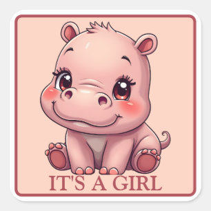IT'S A GIRL - Gender Reveal  Square Sticker
