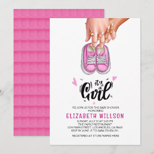 It's a Girl Gender Show Babyshower Invitation