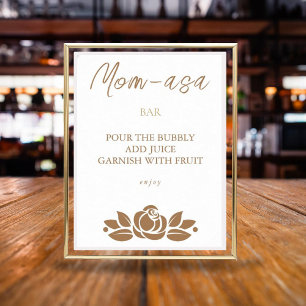 Its A Girl Gold White Floral Baby Shower Bar Sign