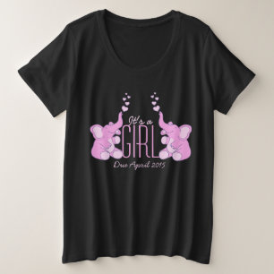 It's a girl heart elephants maternity tee