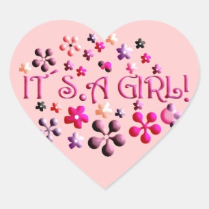 Its a Girl Heart Sticker