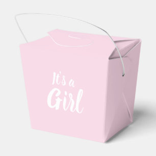 It's a Girl, light pink baby shower, gender reveal Favour Box