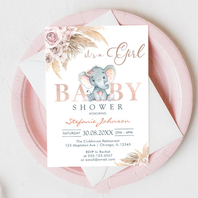 It's A Girl Little Peanut Baby Shower Invitation (Creator Uploaded)