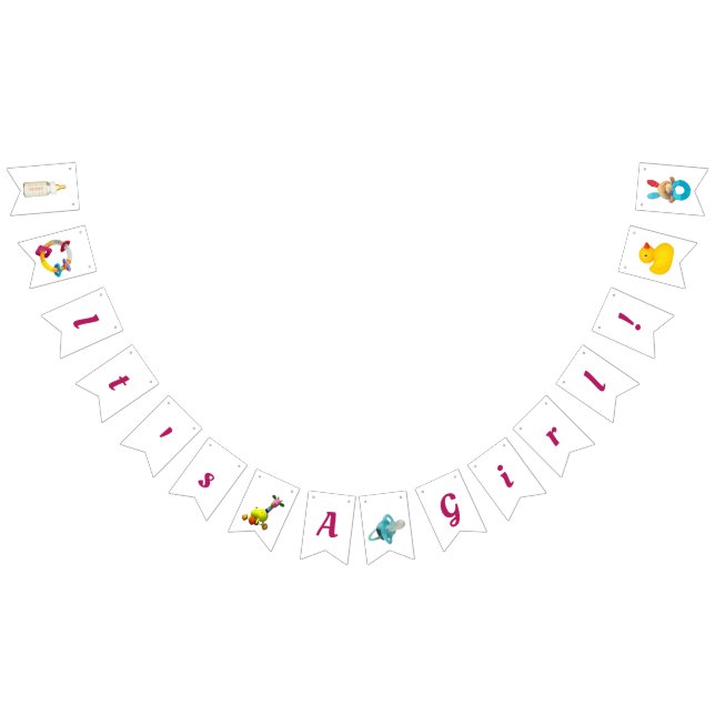 It's a Girl! Mandala in deep pink Bunting Bunting (All)