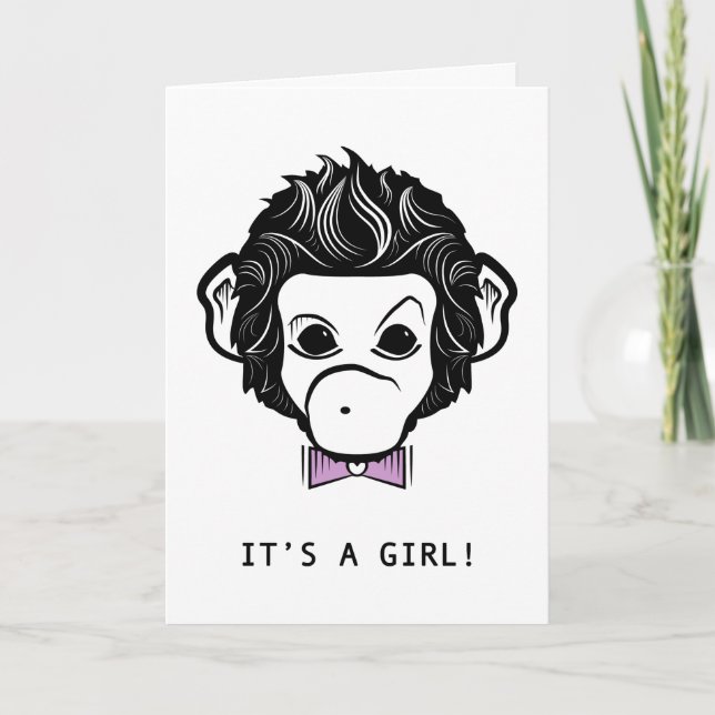 it's a girl! mister monkey announcement (Front)