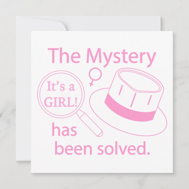 It's a Girl! Mystery Solved Invitation (Front)