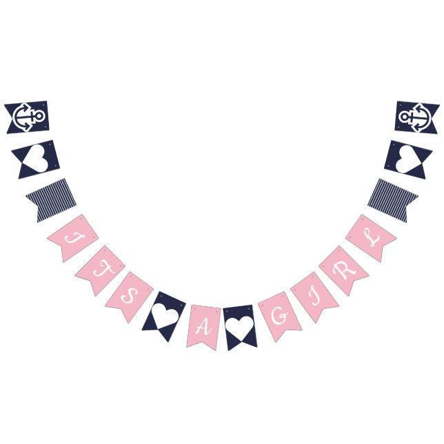 Its A Girl Nautical Bunting (All)