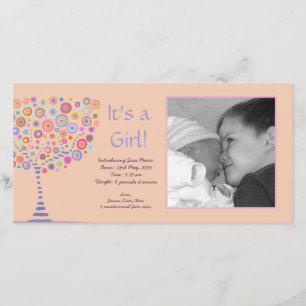 It's a Girl New Baby Announcement Gift Photocard