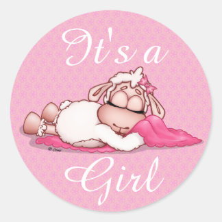 It's a Girl Personalise Baby Shower Pink sticker