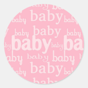 It's A Girl Pink Baby Shower Party Classic Round Sticker