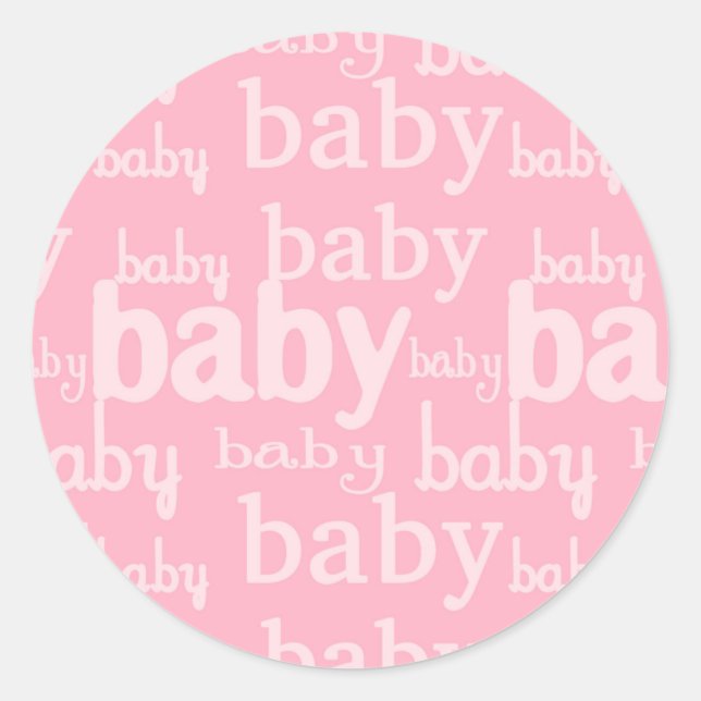 It's A Girl Pink Baby Shower Party Classic Round Sticker (Front)