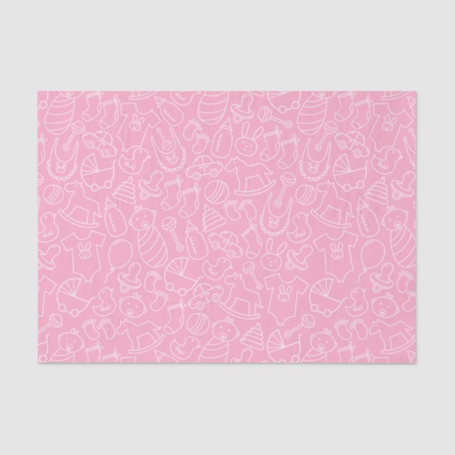 It's a Girl Pink Baby Shower Tissue Paper (Front)