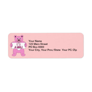 It's A Girl Pink Bear
