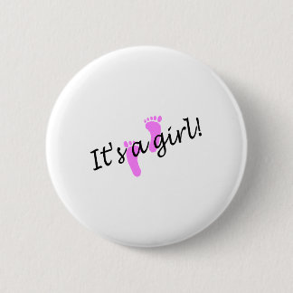 It's A Girl (Pink Feet) 6 Cm Round Badge