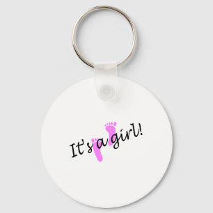 It's A Girl (Pink Feet) Key Ring