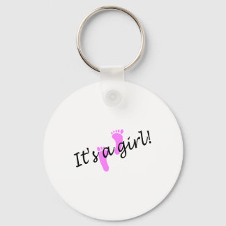 It's A Girl (Pink Feet) Key Ring