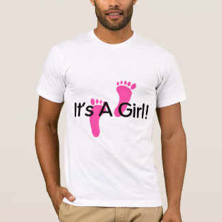 Its A Girl Pink Footprints T-Shirt