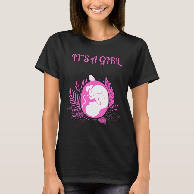 It's A Girl Pink Girl Baby Shower Gender Reveal Co T-Shirt (Front)