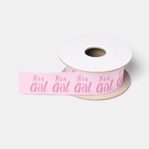 It's a Girl, pink, light pink, gift wrapping Satin Ribbon