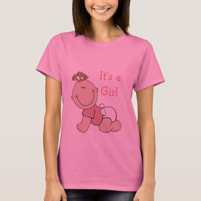 It's a Girl Pink Maternity Shirt (Front)