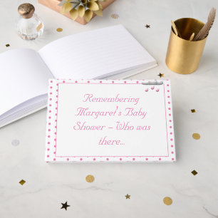 It's a Girl! Pink Polka-Dot Baby Shower Guest Book