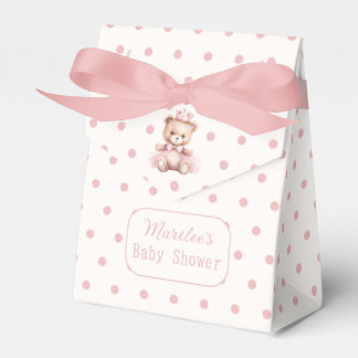 It's A Girl Pink Princess Bear Baby Shower Favour Box