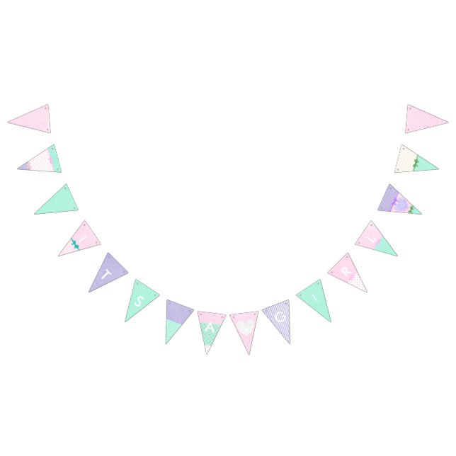 "It's a Girl" Pink, Purple and Green Flag Garland (All)