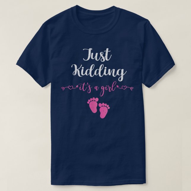It's a Girl Pregnancy Announcement Gender Reveal  T-Shirt (Design Front)