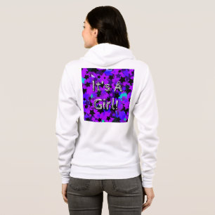 It's A Girl! Purple Stars Hoodie