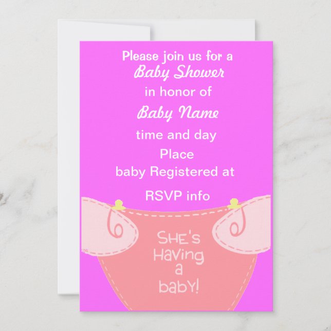 It's a Girl: Save The Date Baby Shower Invitation (Front)