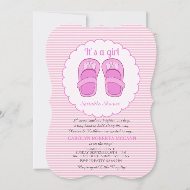 It's A Girl Sprinkle Baby Shower Invitation (Front)
