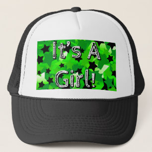 It's A Girl! Stars In Greens Trucker Hat