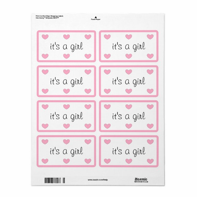 It's a girl stickers by dalDesignNZ  (Full Sheet)